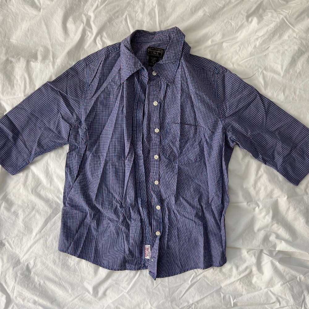Abercrombie & Fitch Blue & Red Plaid Button Down Shirt